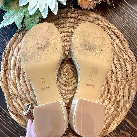 Coach Signature Piper Espadrille Sandals ~ Heels - Picture 6 of 6